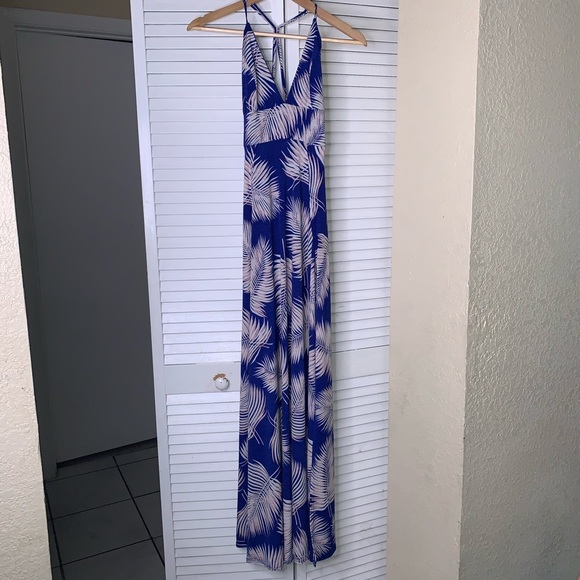 Blue 2-Split ankle length sundress - Picture 6 of 16